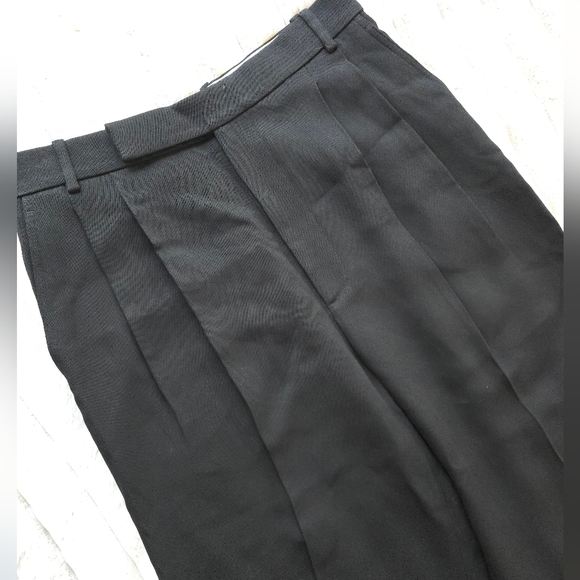 ST. JOHN Black Pleated Wide Leg Ankle Pants Trousers Size 6 Nwt - Picture 4 of 9